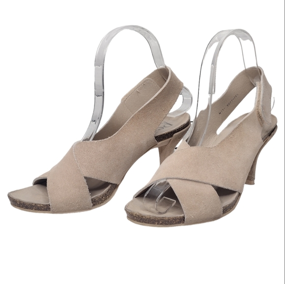Pedro Garcia Libby Women's Suede Leather Mid-Heel Crisscross Heels Sz 6 - Picture 1 of 14